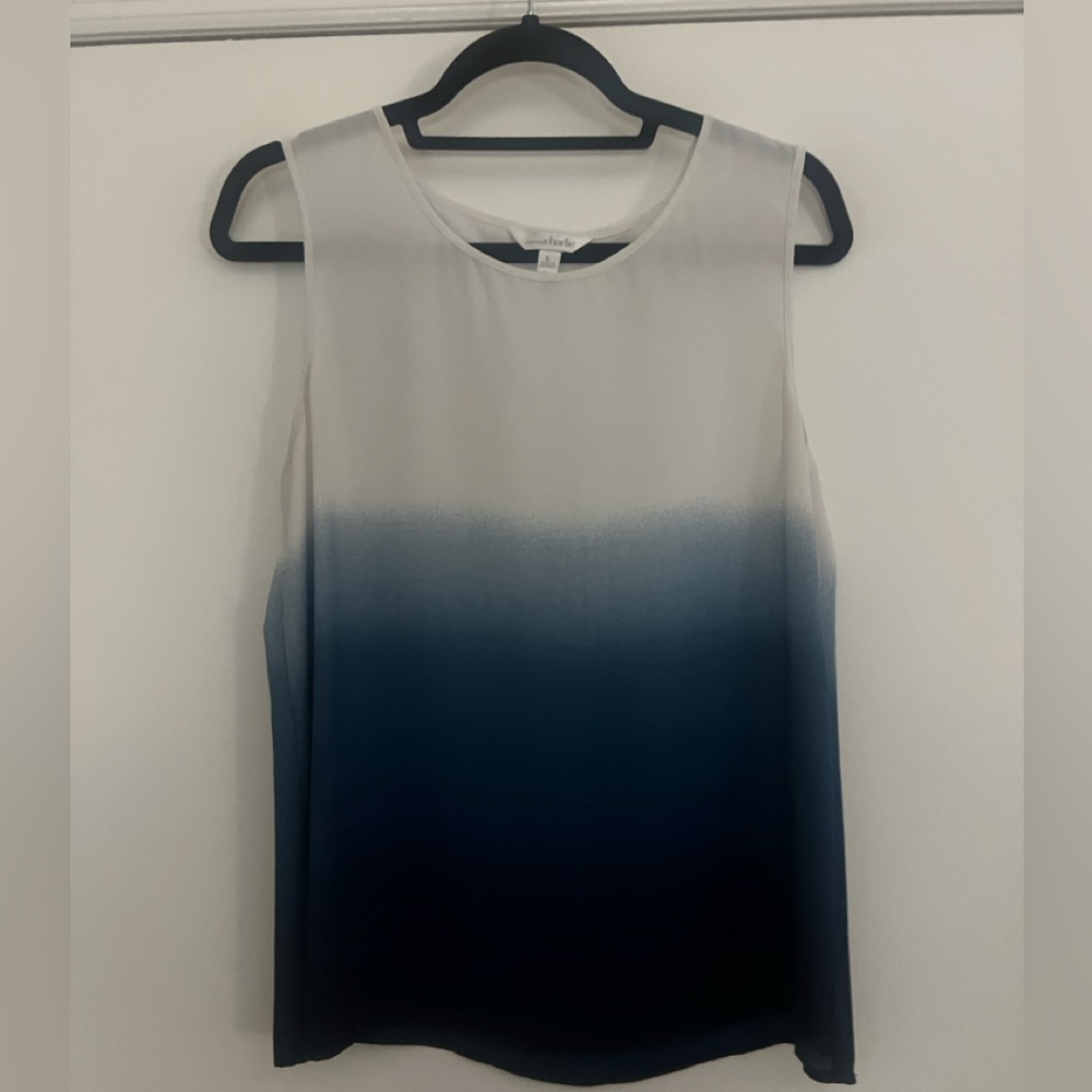 White and blue ombre sleeveless top